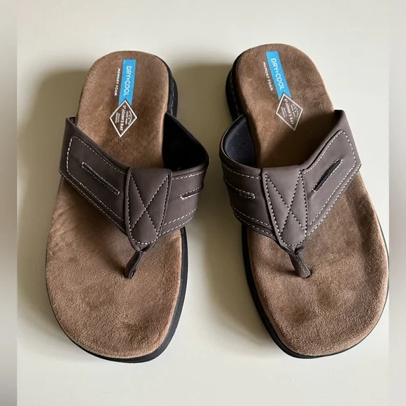 Men\'s Dry + Cool Memory Foam Sandals Brown Size 10 Cole Select - Men main image 2